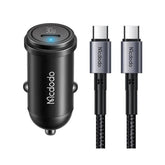 Mcdodo Cc 7493 30w 1c Pd Fast Car Charger+ Type C To Type C Cable 1.2m Black - CompuMe